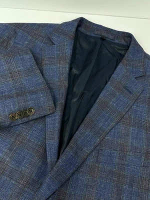 Jos A Bank Reserve Blazer Mens 44R Lanificio Di Pray Wool Silk Linen Blue Purple - Image 1 of 4