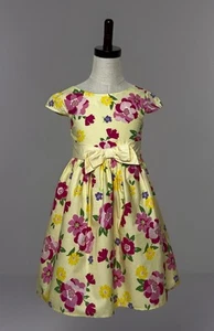Gymboree Size 5 Girls Sundress Floral Flower Print Yellow Pink Party Church - Picture 1 of 6