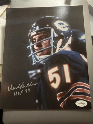 Foto 8x10 firmada por Dick Butkus de los Chicago Bears certificado de autenticidad JSA Foto 1 de 4