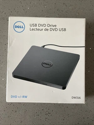 Unidad externa Dell GP61NB60 USB DVDRW DW316 08J15V cable incluido con cable probado Foto 1 de 4