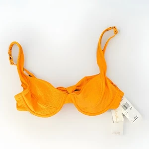 Raisins Juniors' Full Moon Sculpted V-Neck Bikini Top, Orange, Size XS, New - Picture 1 of 7