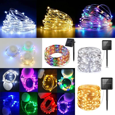 1-20m Solar/Battery Powered LED Fairy Light String Garden Xmas Party Decor Lamp - Image 1 of 4