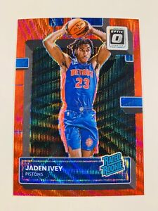 2022-23 Donruss Optic Jaden Ivey Red Wave Prizm Rated Rookie RC #241 Pistons