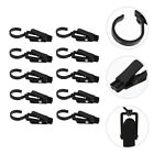 Black Rotatable Shower Curtain Hooks - Pack of 10 for Bathroom Use