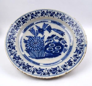Antike Delft Keramik Schale Schotel Fayence Aardewerk 17. Jh. Niederlande D 35cm - Bild 1 von 13
