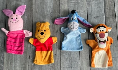 Mattel Disney 9” Winnie the Pooh, Tigger, Piglet, Eeyore Hand Puppet Set Peluche Foto 1 de 3