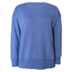 Green Tea Women's Colbalt Blue Treated Oversized Relaxed Pullover Sweatshirt - Picture 1 of 3