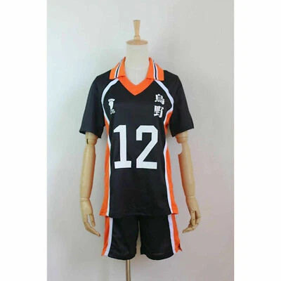 ¡¡Haikyuu!! Camiseta de uniforme de escuela secundaria Karasuno No.12 Tadashi Yamaguchi Juegos con disfraces Foto 1 de 4