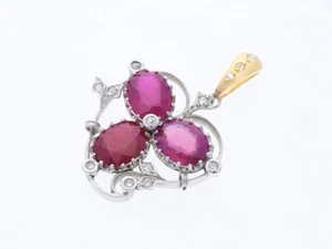 Colgante Top Price 7,70 ct. Diamantes brillantes rubíes plata 925 oro 585 detalle - Imagen 1 de 6