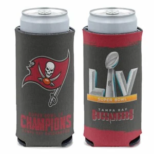 NFL TAMPA BAY BUCCANEERS SUPER BOWL SLIM CAN COOLERS HUGGERS 12 OZ SET OF 4 - Picture 1 of 1