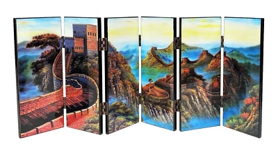 6 Panel Imitation of Ancient Small Folding Screen Souvenir Great Wall - Image 1 of 4