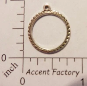 24984      2 Pc  Matte Silver Oxidized Angel Halo Dangle Jewelry Finding - Picture 1 of 1