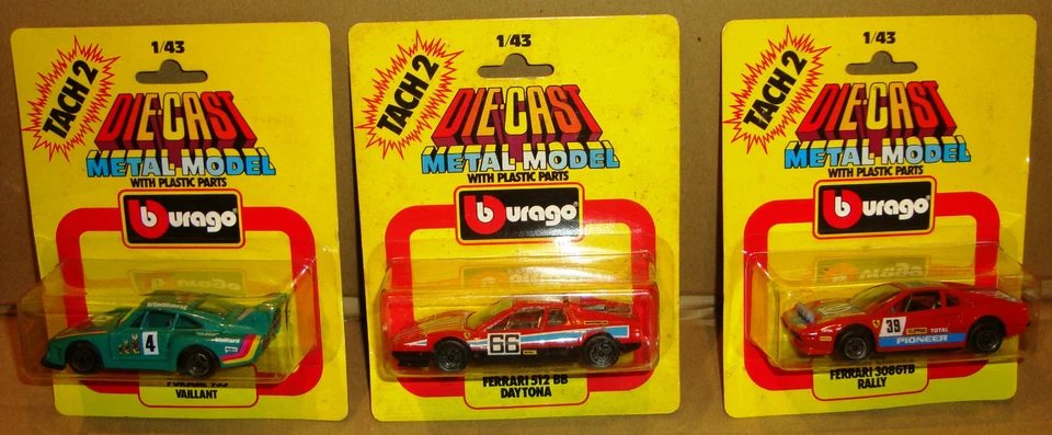 BBURAGO 1/43 PORSCHE 935 VAILLANT/FERRARI 512 BB DAYTONA/FERRARI 308 GTB RALLY - Image 1 of 1