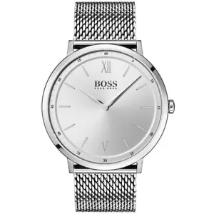 Orologio Hugo Boss Uomo Slim Tono Argento Bracciale Maglia Inox 1513650 - Foto 1 di 3