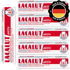 🪥LACALUT® Aktiv - Chlorhexidine Gum Repair Anti-Gingivitis Toothpaste. 6x 75ml - Picture 1 of 24