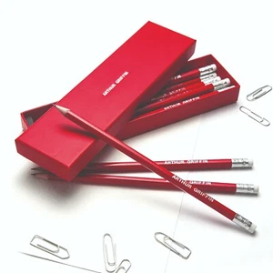 12 Red Pencils in a Box Personalised with Name Printed/Embossed HB Pencils - Picture 1 of 6