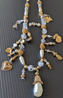 Artisan Kunstperle & Perlen Goldton 29" Halskette mit Charm & passenden Ohrringen