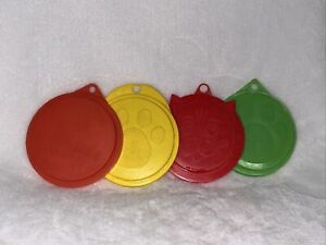 4 Pcs Pet Food Can Covers Lids Fit All Standard Size Dog & Cat Can Tops BPA Free
