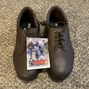 Rocky Round Toe Oxford Shoes Mens Size 11 W Brown Work Outdoor Gear - Picture 1 of 12
