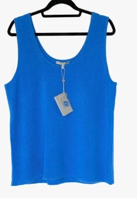 NEIMAN MARCUS Blue The Cashmere Collection Classic Tank Top 3X = 22W 24W NEW 💙 - Image 1 of 4