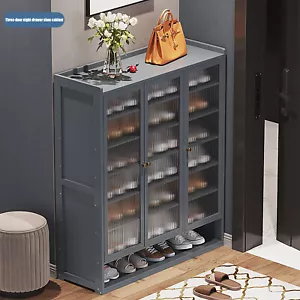 Freestanding Shoe Rack Storage Cabinet Entryway Slippers Organizer Plant Shelf - Picture 1 of 22