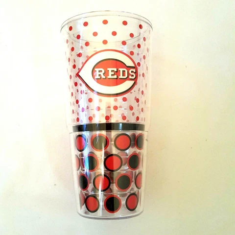 Tervis Cincinnati Reds 24oz. Hot Cold All Over Polka Dot Wrap Tumbler NO LID Cover