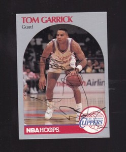 1990-91 NBA Hoops Tom Garrick Autograph #144 Los Angeles Clippers