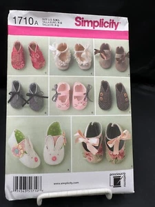 Simplicity 1710 Infantes Bebés ZAPATOS BOTINES 8 Estilos PATRÓN DE COSTURA Talla S-M-L SIN CORTAR - Imagen 1 de 2