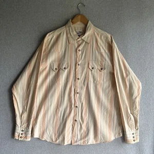True Grit Western Cowboy Shirt Large Long Sleeve Multicolor Striped - Picture 1 of 9