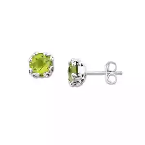 2.50 Ct Peridot Anniversary Solitaire Earrings 14K Solid White Gold - Picture 1 of 4