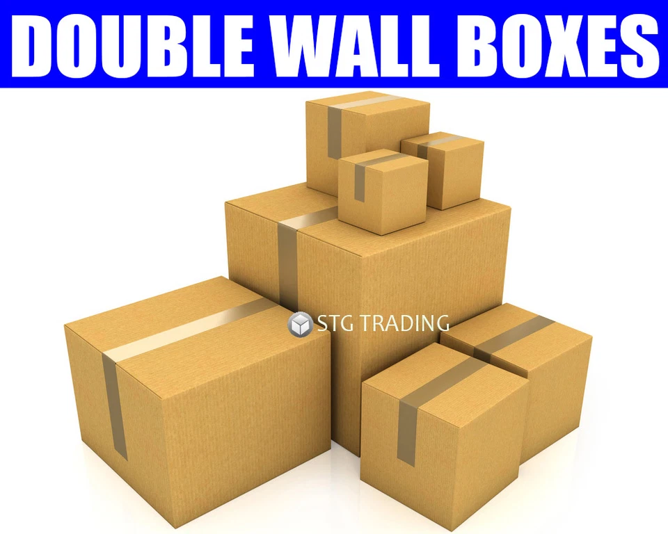PACKAGING SHIPPING POSTAL STRONG DOUBLE WALL REMOVAL MAILING CARDBOARD BOXES  - Image 1 of 1