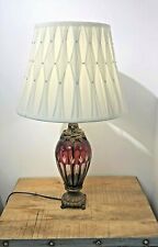  Bronze and crystal  Lamp with silk shade all hand made 