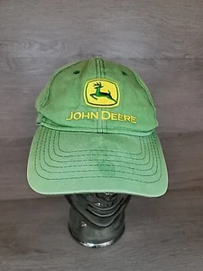 John Deere Farm Cap Embroidered Logo Yellow Letter Green Baseball Adjustable - Picture 1 of 8