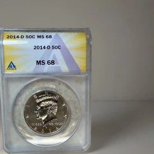 2014-D 50c MS68 Kennedy Half Dollar ANACS Graded Certified US Coin - Picture 1 of 3