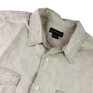 Saks Fifth Avenue Men's 100% Linen L/S Button Work Shirt Beige/Tan • XL - Picture 1 of 7