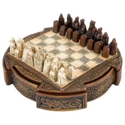 Isle Of Lewis Compact Celtic Chess Set 9 Inches - Image 1 of 4