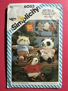 Shirt Tales Sewing Pattern Pammy Rick Tyg Includes Transfers Simplicity 6053 UC - Picture 1 of 2