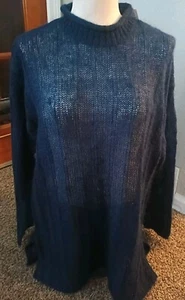 NWT Vintage Jason Maxwell Blue Pullover Light Knit Mohair Sweater Size Large - Picture 1 of 8