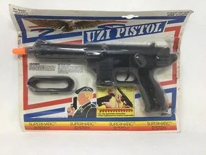 REPLICA NOT REAL NOS Edison Giocattoli Uzi Pistol Cap Gun Supermatic System - Picture 1 of 8