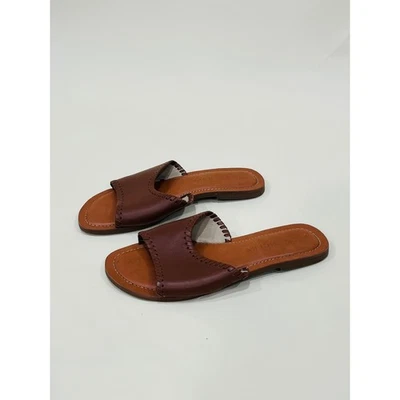 Jack Rogers Slides Sandals Women's Size 6M Leather Brown Slip On - Image 1 of 4