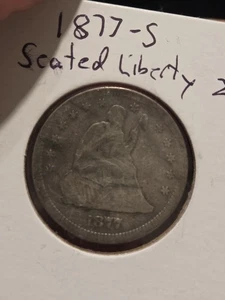 1877 s seated liberty quarter - Picture 1 of 10