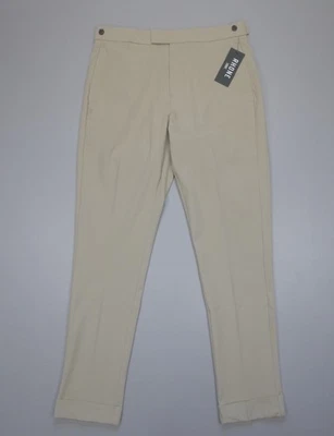 RHONE Commuter Pro Trouser Khaki Slim Straight Fit Adjustable Stretch Cuffed Hem - Image 1 of 4