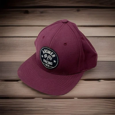 Gorra de béisbol Answer Racing púrpura con cierre a presión de ala plana talla única ajustable Foto 1 de 4