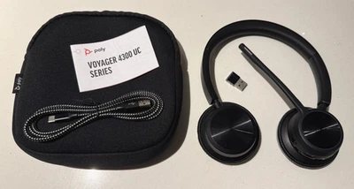 Poly Voyager 4320 UC Wireless & USB-C Headset w/ BT600 Adapter (Noise Canceling) - Image 1 of 4