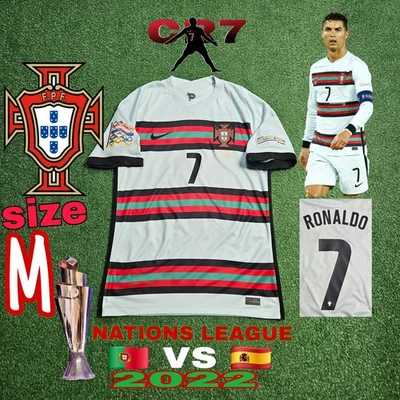 🇵🇹Nike Portugal FPF Cristiano Ronaldo #7 2021 Visitante Camiseta Liga de Naciones Patc Foto 1 de 4