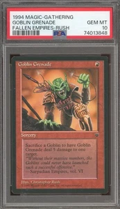 1994 Magic the Gathering MTG Fallen Empires Goblin Grenade PSA 10 Chris Rush - Picture 1 of 2