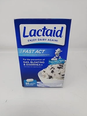 Lactaid Fast Act 96 Count Caplets Travel Packs Lactose Intolerance Relief 11/25+ - Image 1 of 4