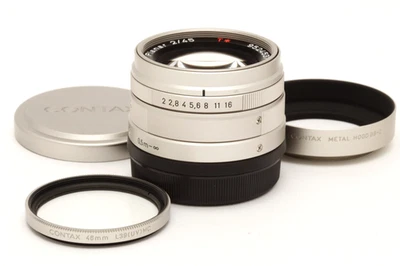 Near Mint Contax 45mm f2 Zeiss Planar T* Lens for G-Series with Hood #49489 - Image 1 of 4