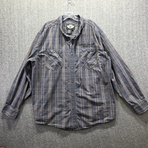 Camicia Harley-Davidson uomo 2XL grigio marrone a quadri ricamata manica lunga - Foto 1 di 10