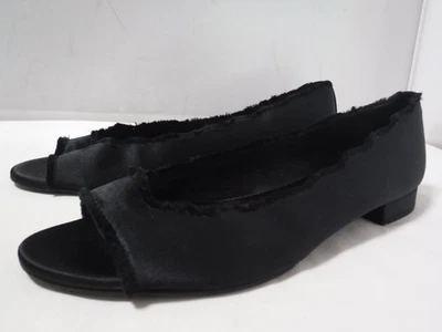 FS/NY French Sole New York Open Toe Flats Shoes Size 10 Black Made In Spain - Image 1 of 4